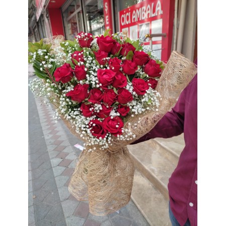 25 Adet Gül (Hasırda)