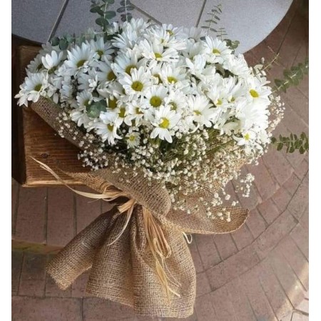 Hasırda Papatya Buketi